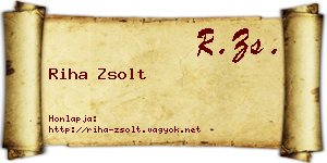 Riha Zsolt névjegykártya